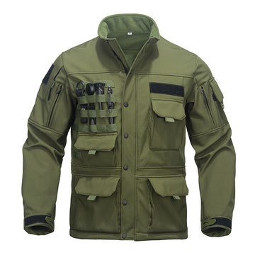 Men’s Tactical Motorcycle Windbreaker Waterproof Mid-Length Outdoor Jacket